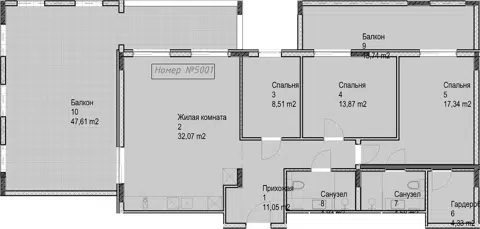 Планировка 3-к.кв