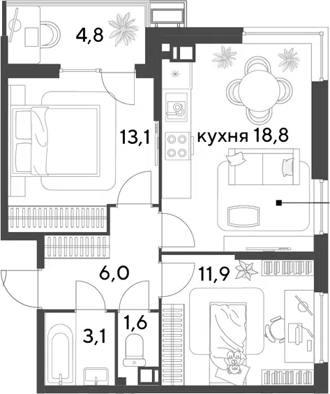 Планировка 3Е-к.кв