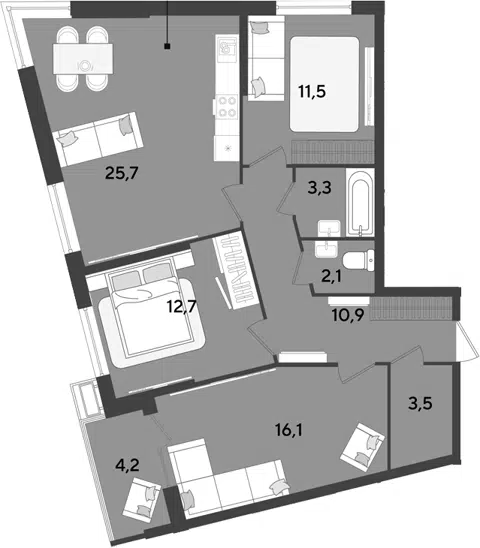 Планировка 4Е-к.кв