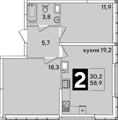 Планировка 3Е-к.кв