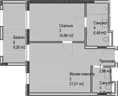 Планировка 2Е-к.кв