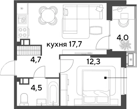 Планировка 2Е-к.кв