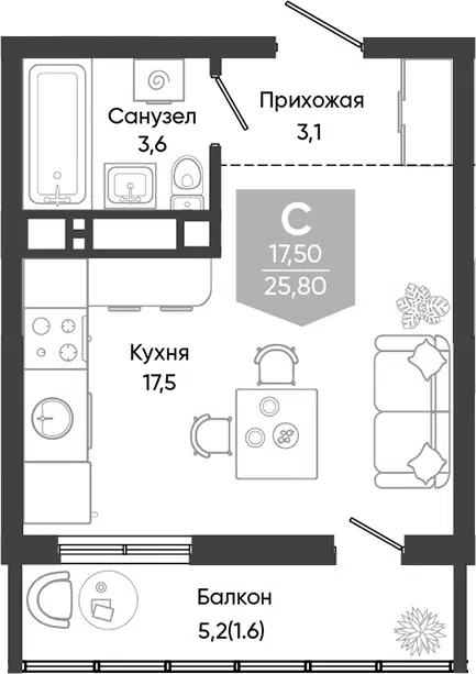 Планировка Студии