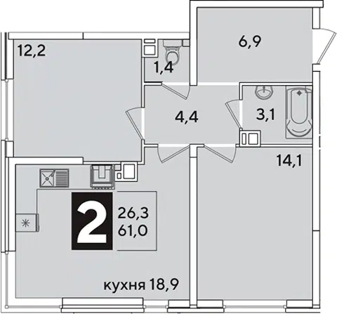 Планировка 3Е-к.кв