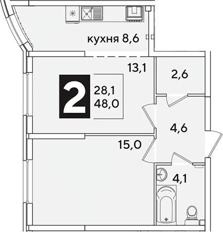 Планировка 2-к.кв