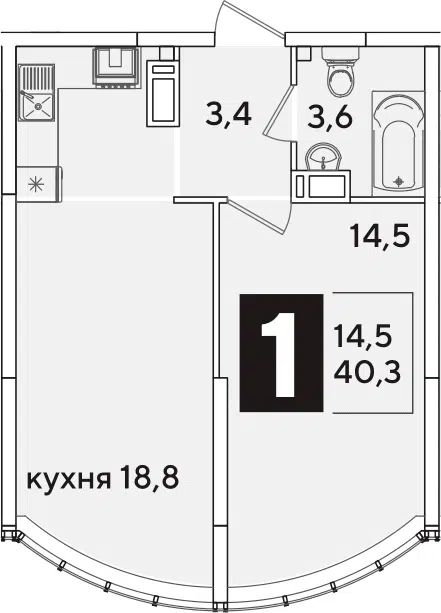 Планировка 2Е-к.кв