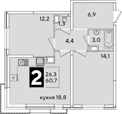 Планировка 3Е-к.кв