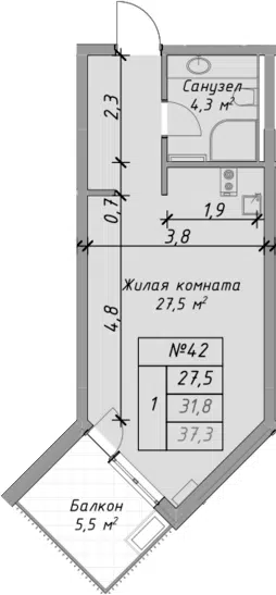 Планировка Студии