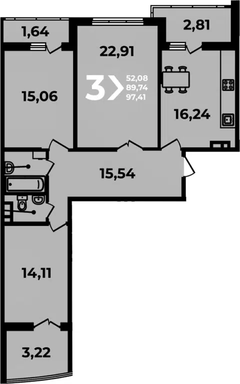 Планировка 4Е-к.кв