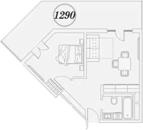 Планировка 1-к.кв