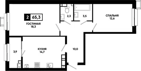 Планировка 2-к.кв