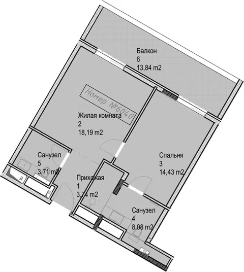 Планировка 2Е-к.кв