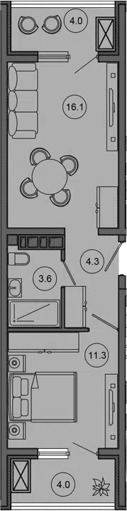 Планировка 2Е-к.кв