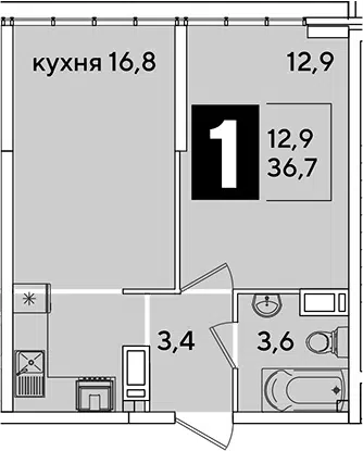 Планировка 2Е-к.кв