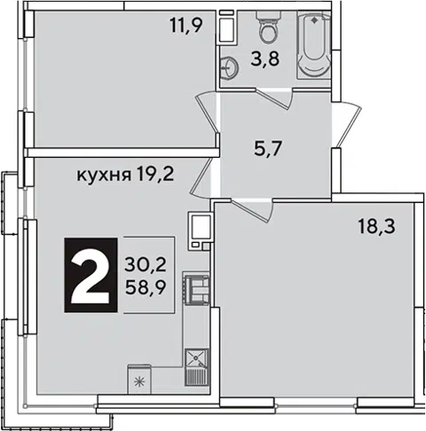 Планировка 3Е-к.кв