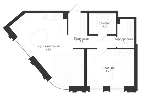 Планировка 2Е-к.кв