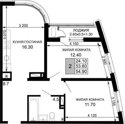 Планировка 3Е-к.кв