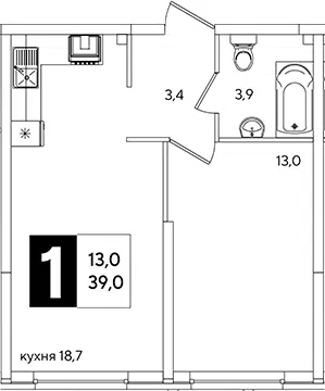 Планировка 2Е-к.кв