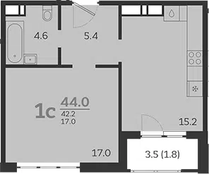 Планировка 2Е-к.кв