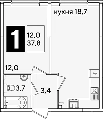 Планировка 2Е-к.кв