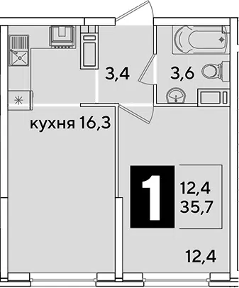 Планировка 2Е-к.кв