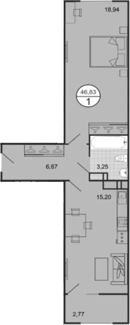Планировка 2Е-к.кв