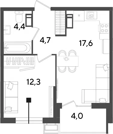 Планировка 2Е-к.кв