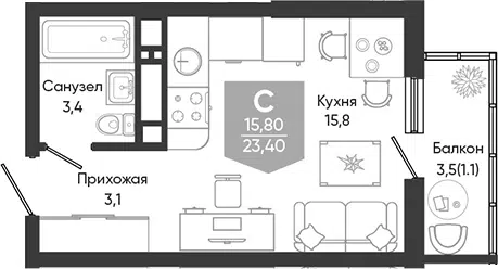 Планировка Студии