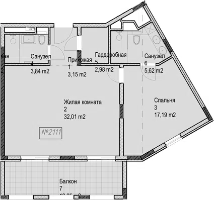 Планировка 2Е-к.кв