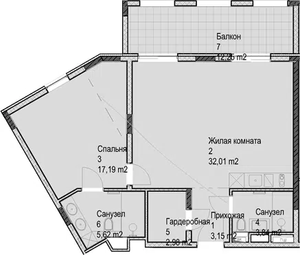 Планировка 2Е-к.кв