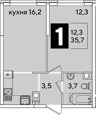 Планировка 2Е-к.кв