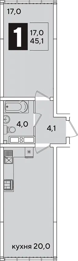Планировка 2Е-к.кв