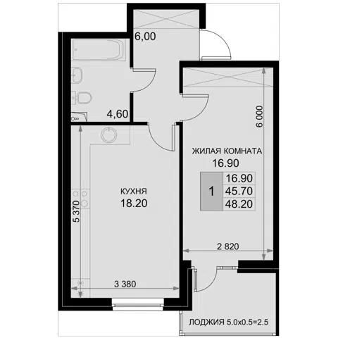 Планировка 2Е-к.кв
