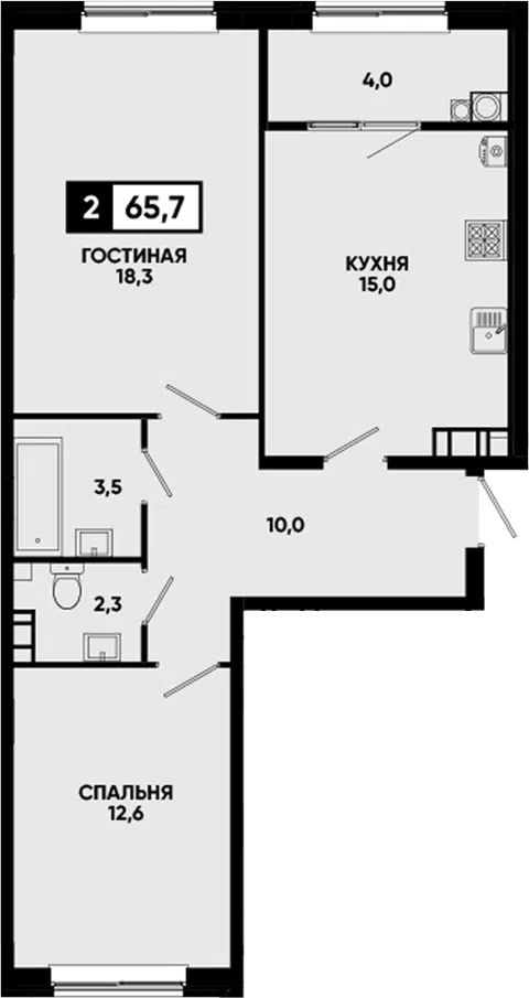 Планировка 2-к.кв
