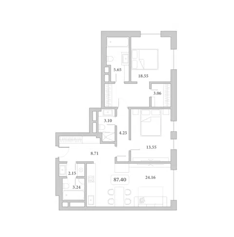 Планировка 3Е-к.кв