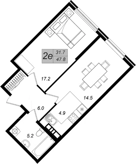 Планировка 2Е-к.кв