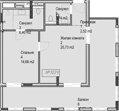 Планировка 2Е-к.кв