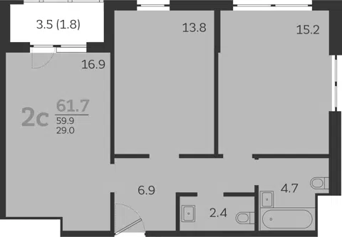 Планировка 3Е-к.кв
