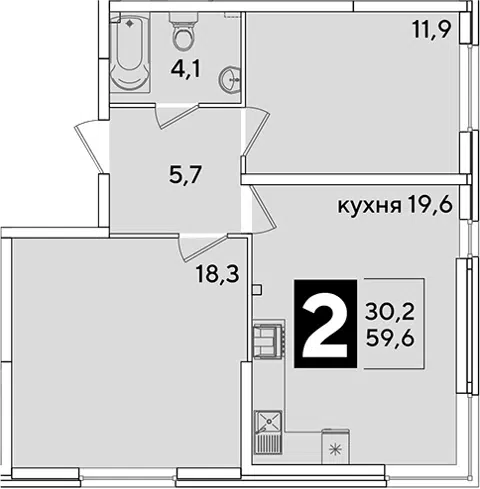 Планировка 3Е-к.кв