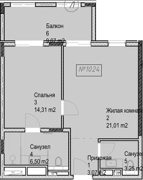 Планировка 2Е-к.кв