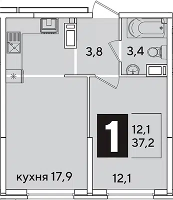 Планировка 2Е-к.кв