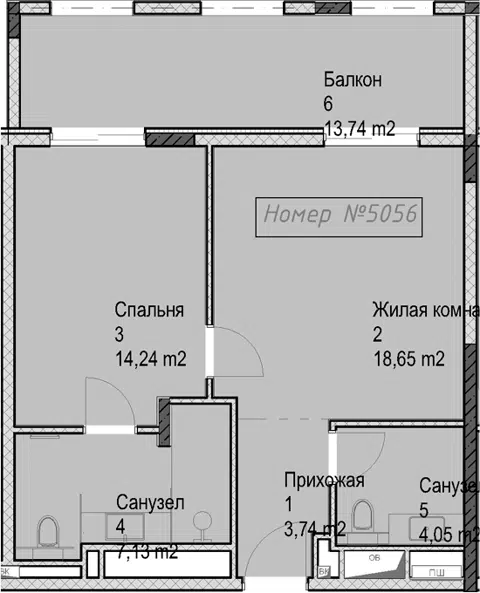 Планировка 2Е-к.кв