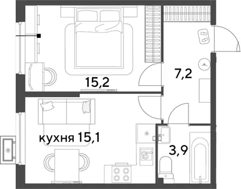 Планировка 2Е-к.кв