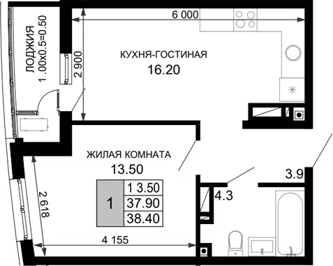 Планировка 2Е-к.кв