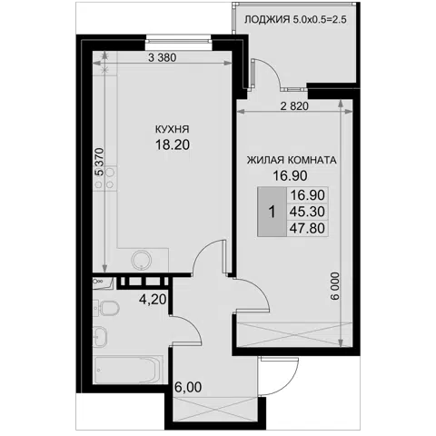 Планировка 2Е-к.кв
