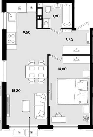 Планировка 2Е-к.кв