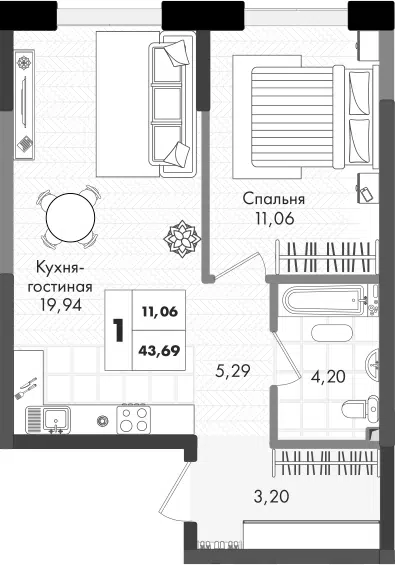 Планировка 2Е-к.кв