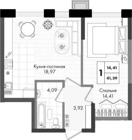 Планировка 2Е-к.кв