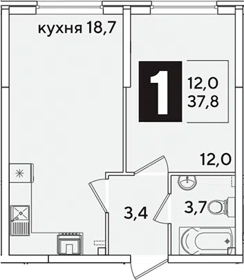 Планировка 2Е-к.кв