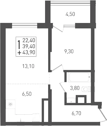 Планировка 2Е-к.кв
